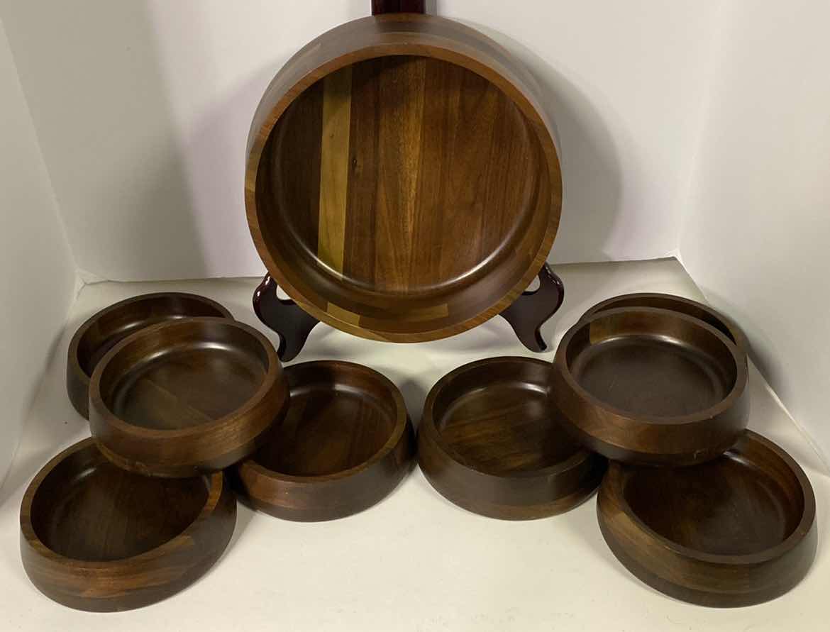 Photo 2 of 9 PIECE VERMILLION REAL WALNUT SALAD SET