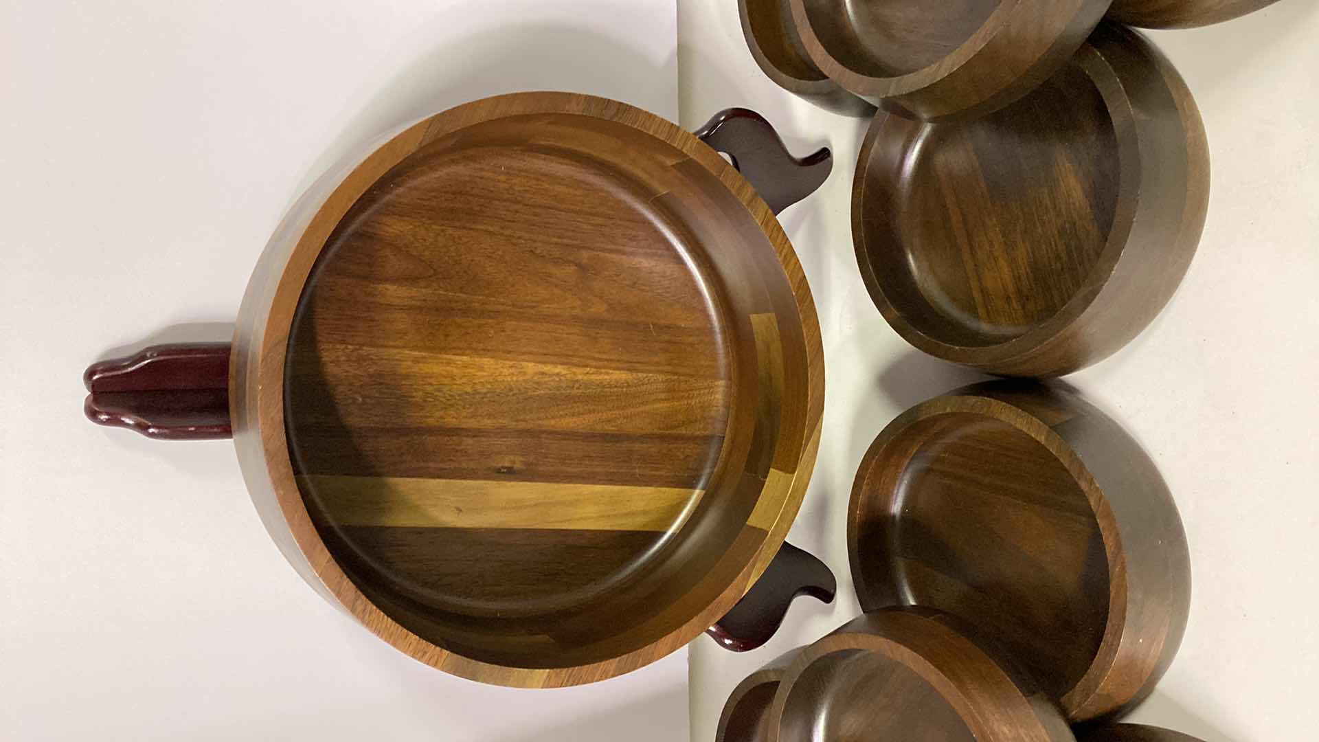 Photo 4 of 9 PIECE VERMILLION REAL WALNUT SALAD SET