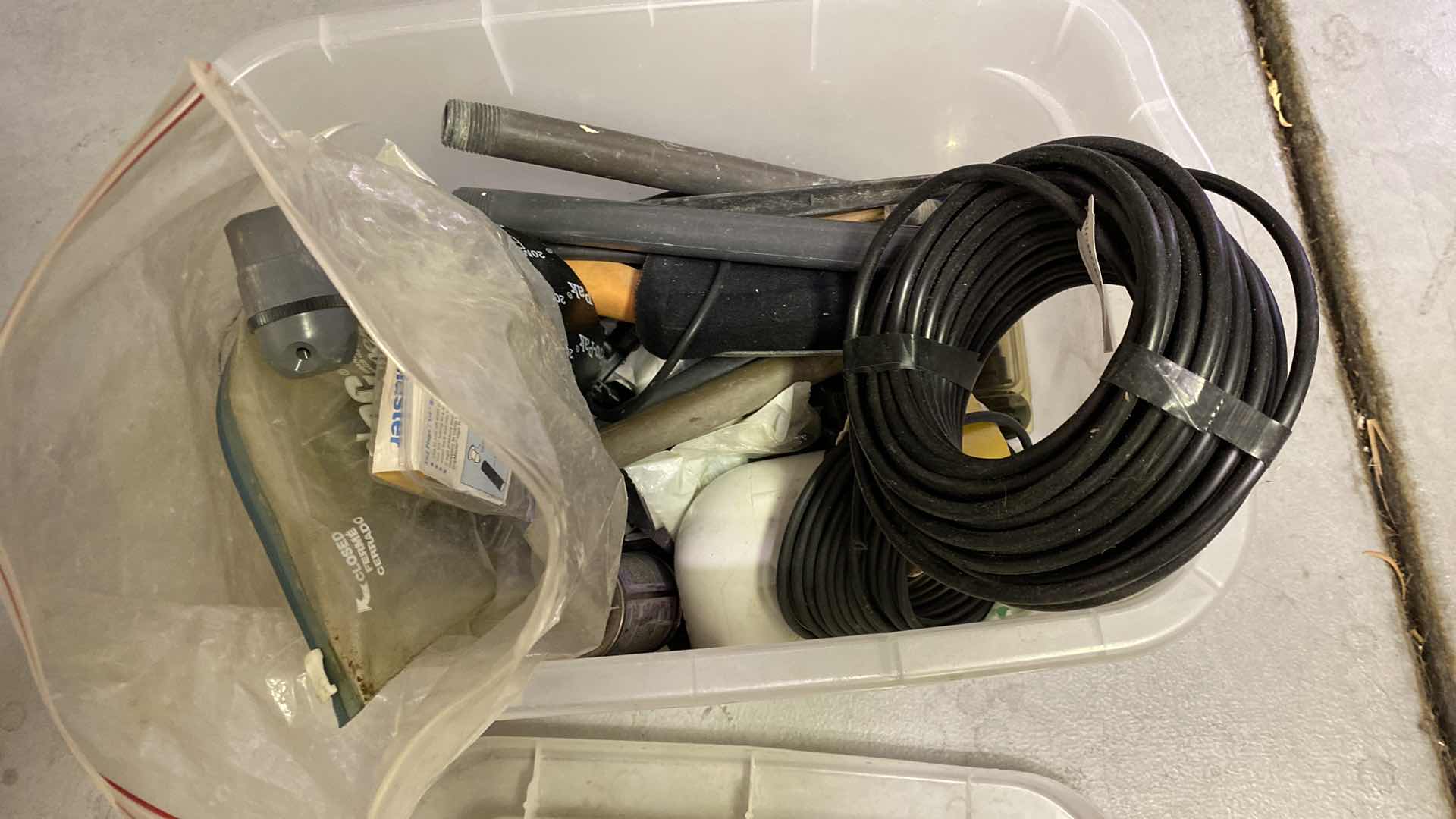 Photo 1 of TOTE OF IRRIGATION SUPPLIES