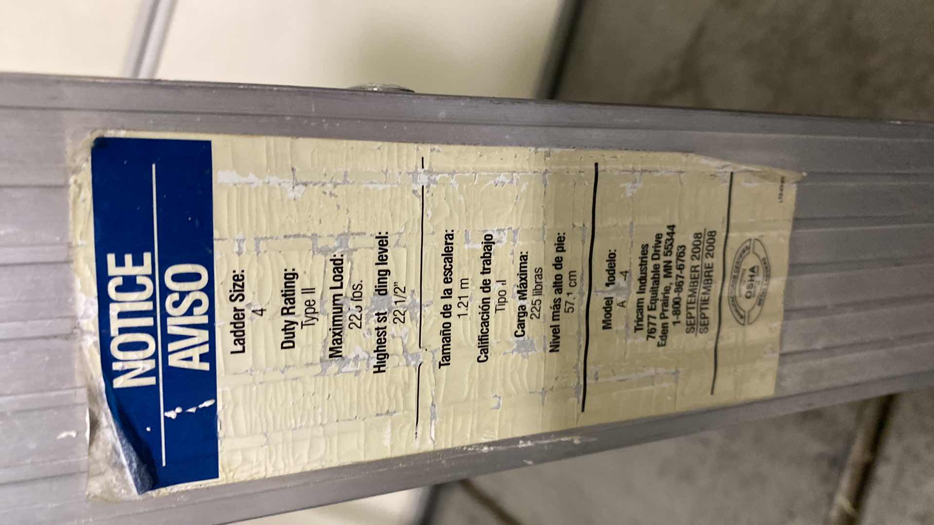 Photo 1 of HUSKY 4’ LADDER 225lb LOAD