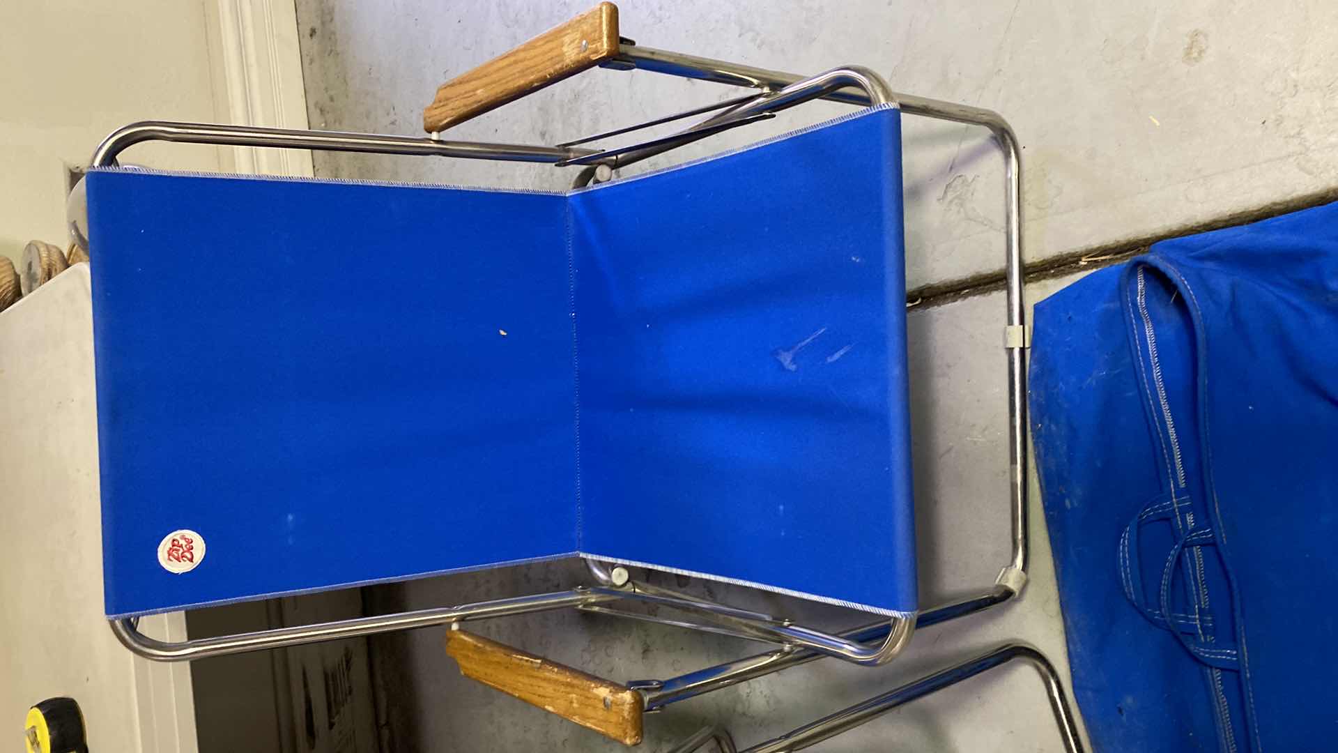 Photo 1 of RARE VINTAGE ZIP DEE MARINE BLUE CHAIRS WITH CARRY BAG