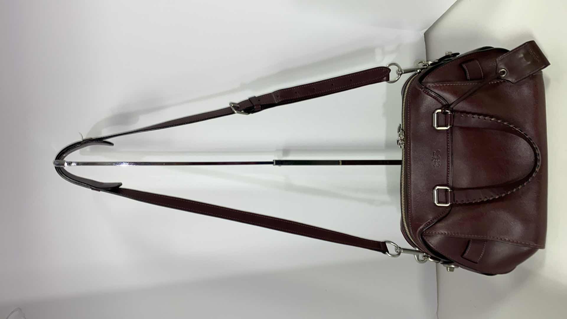 View 2 of COACH  DESIGNER ACE GLOVE TANNED  SMOOTH BURGUNDY LIKE NEW  ORIGINAL $595