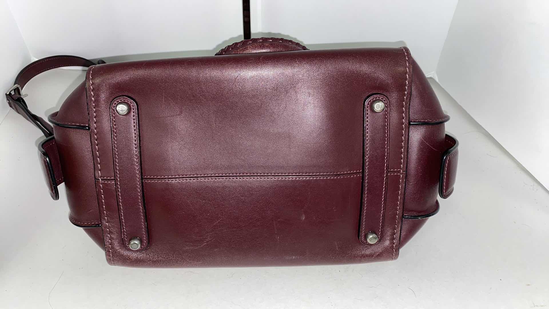 View 6 of COACH  DESIGNER ACE GLOVE TANNED  SMOOTH BURGUNDY LIKE NEW  ORIGINAL $595