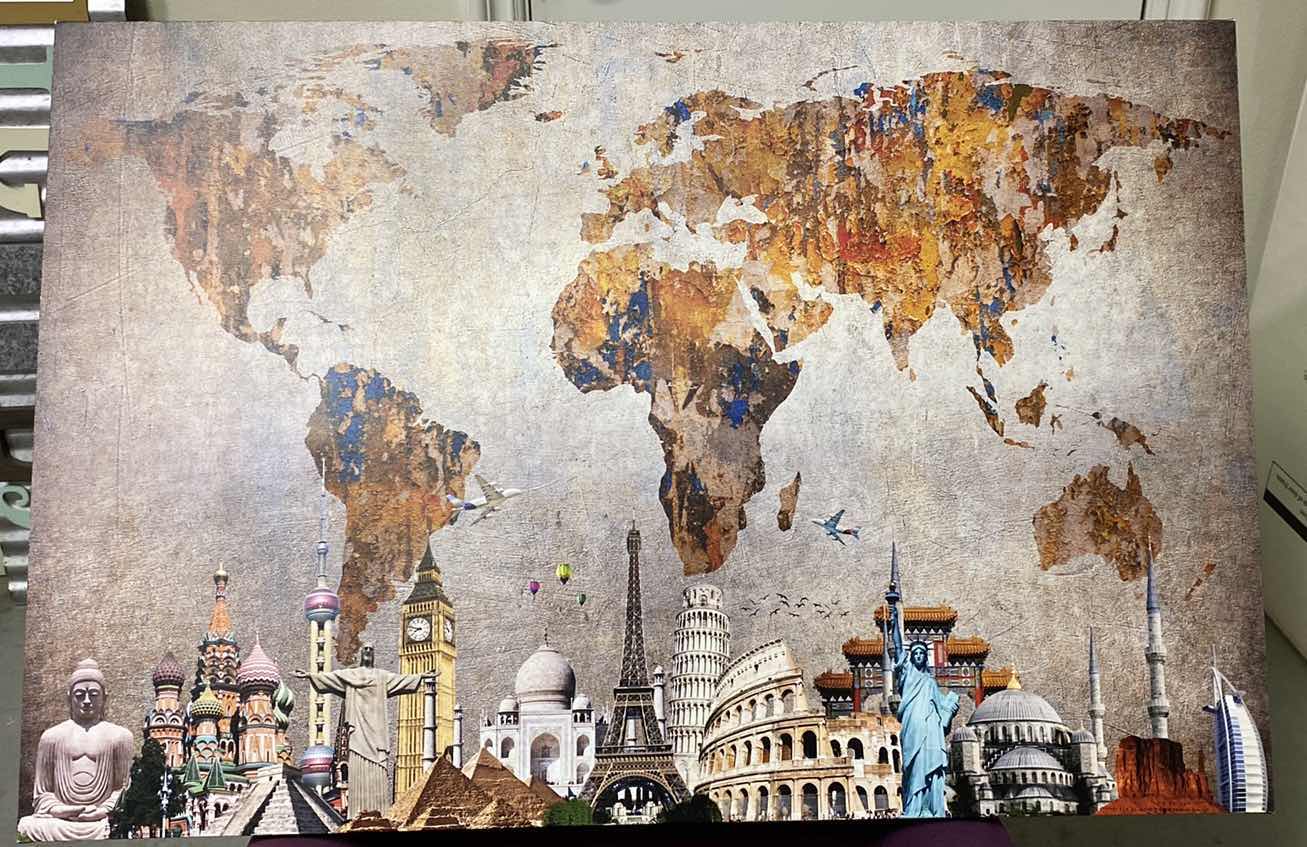 Photo 2 of STRETCHED CANVAS WORLD LANDMARKS ARTWORK 42” x 28”