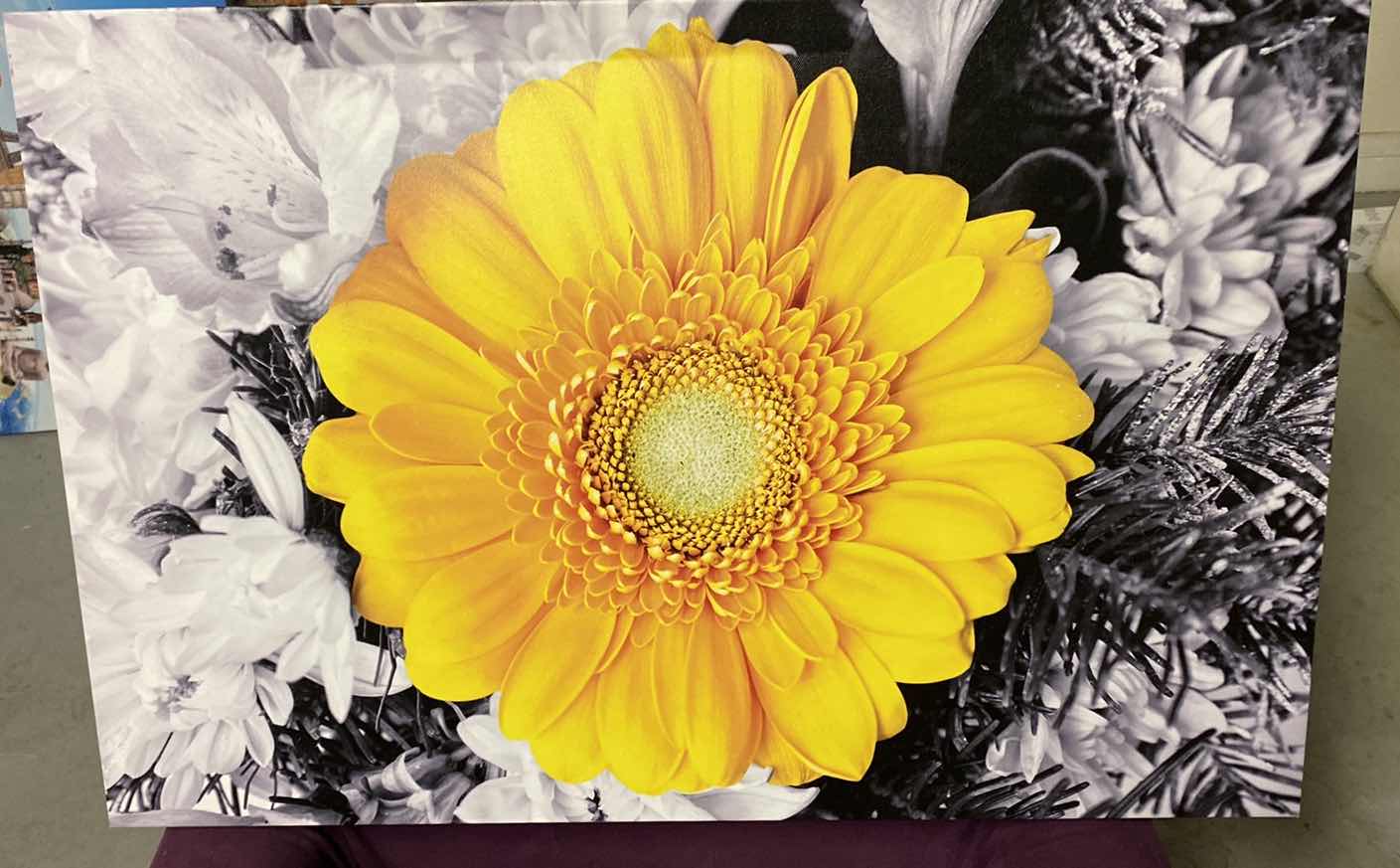 Photo 1 of STRETCHED CANVAS FLORAL ARTWORK 30” x 20”