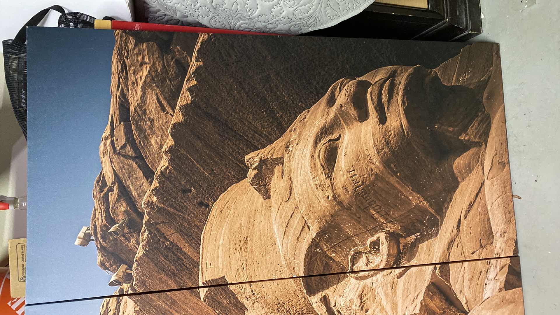 Photo 1 of STRETCHED CANVAS 3 PIECE PYRAMID ARTWORK OVERALL MEASUREMENT 66” x 45”