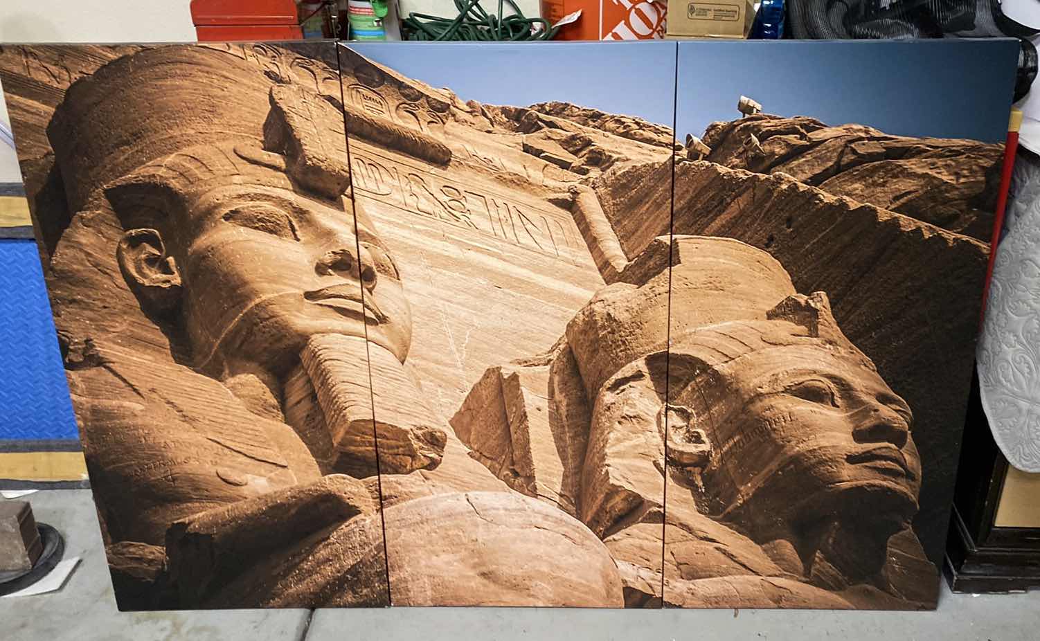 Photo 2 of STRETCHED CANVAS 3 PIECE PYRAMID ARTWORK OVERALL MEASUREMENT 66” x 45”