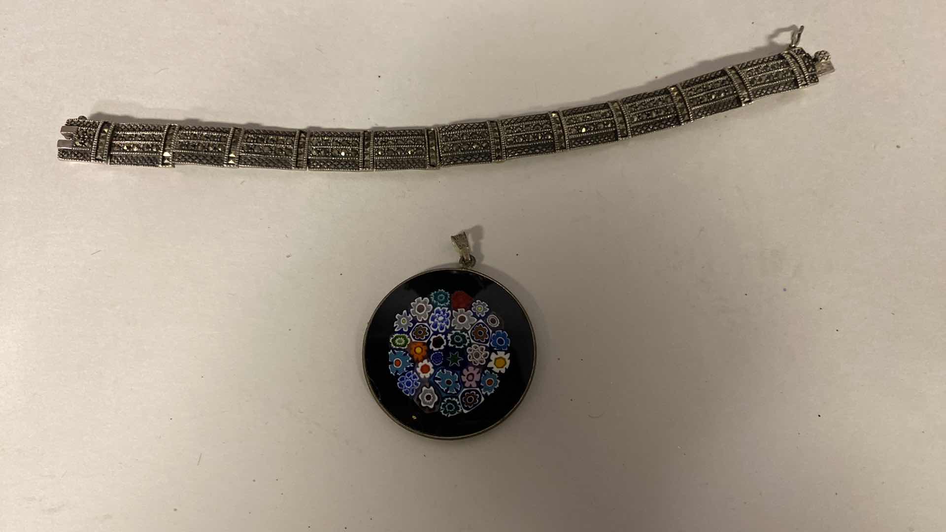 Photo 1 of SILVER BRACELET, MURANO PENDANT AND COSTUME JEWELRY