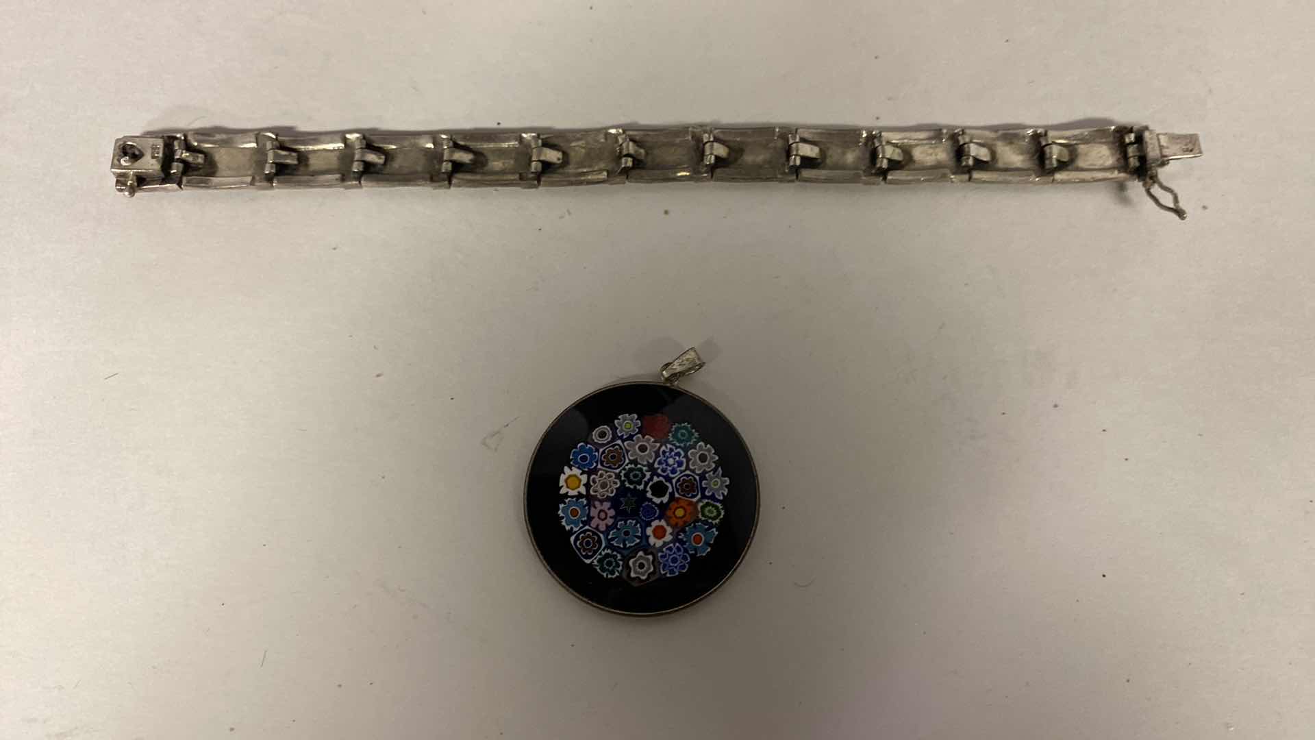 Photo 1 of SILVER BRACELET, MURANO PENDANT AND COSTUME JEWELRY