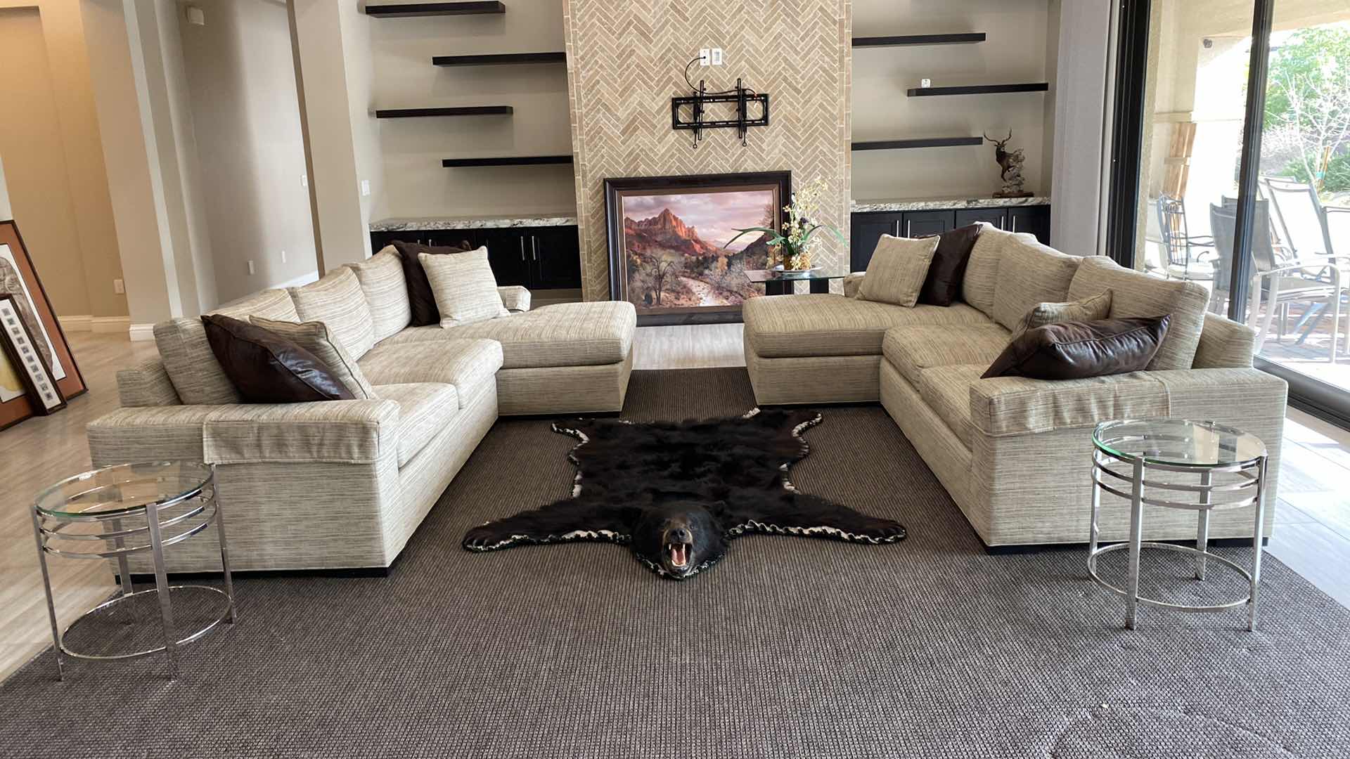 Photo 1 of 116” X H 35” ETHAN ALLEN FABRIC MODERN SOFA