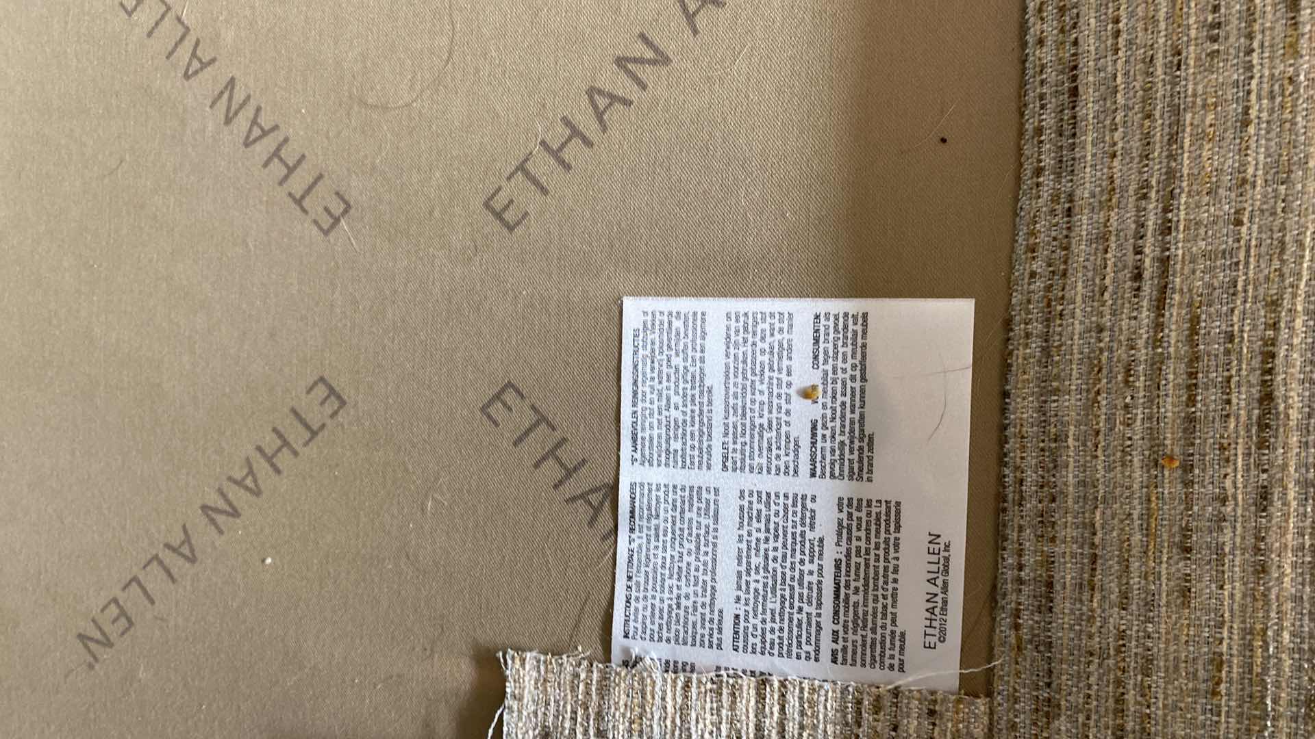 Photo 1 of 116” X H 35” ETHAN ALLEN FABRIC MODERN SOFA