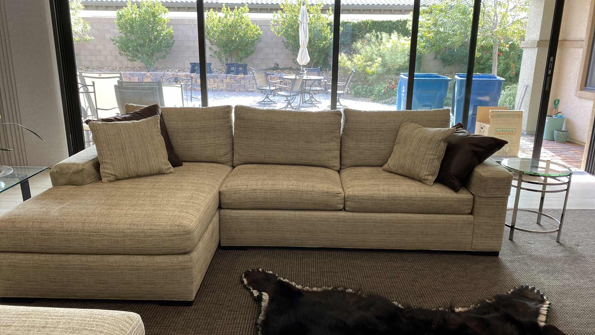 Photo 1 of 116” X H 35” ETHAN ALLEN FABRIC MODERN SOFA