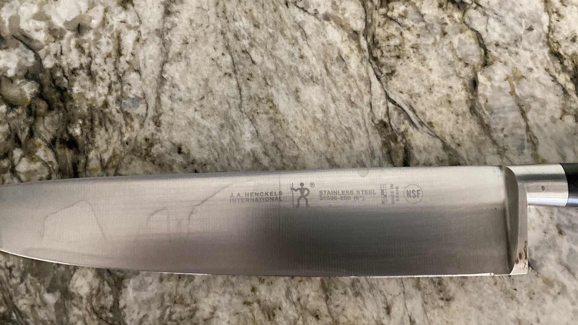Photo 1 of J.A. HENCKELES KNIFES IN BLOCK, SCISSORS ARE CUTCO