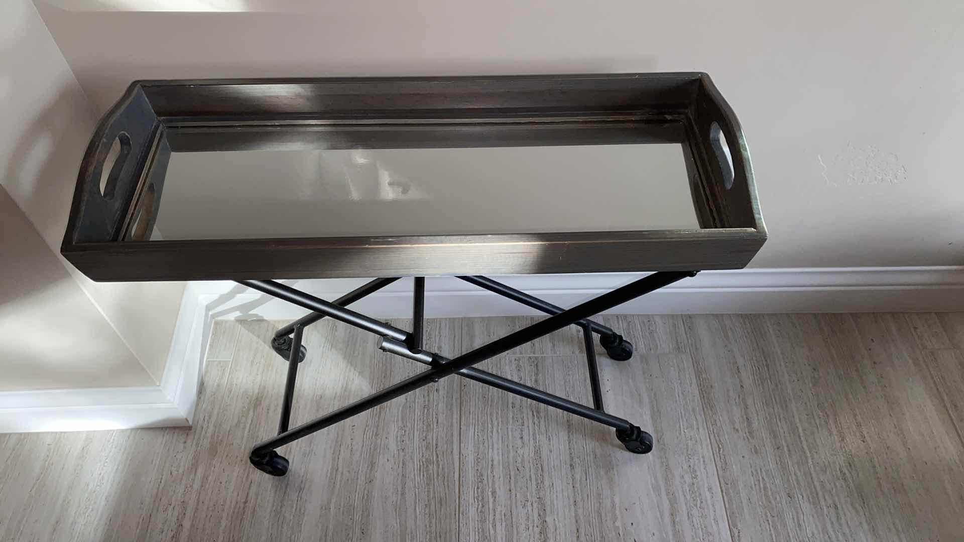 Photo 1 of MIRRORED TOP ROLLING CART 29 1/2“ x 11“ H 26”