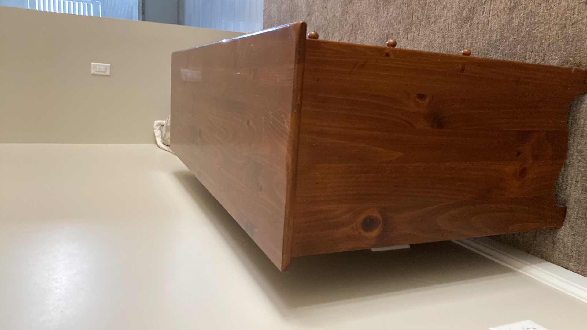 Photo 3 of MID CENTURY MODERN ETHAN ALLEN PINE SIX DRAWERS DRESSER 58“ x 19“ H 33” - SOME SCRATCHES