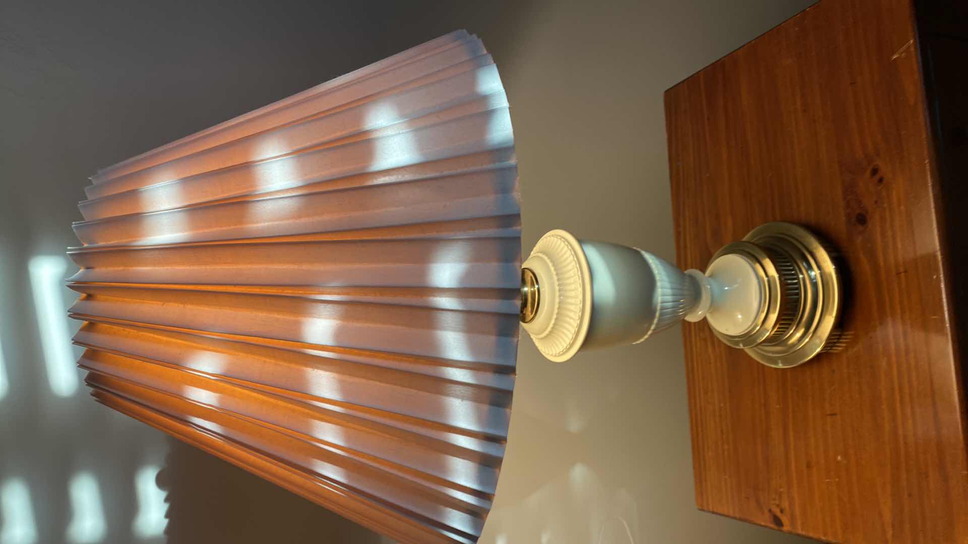 Photo 1 of MID CENTURY MODERN BRASS AND GLASS TABLE LAMPS H 31”