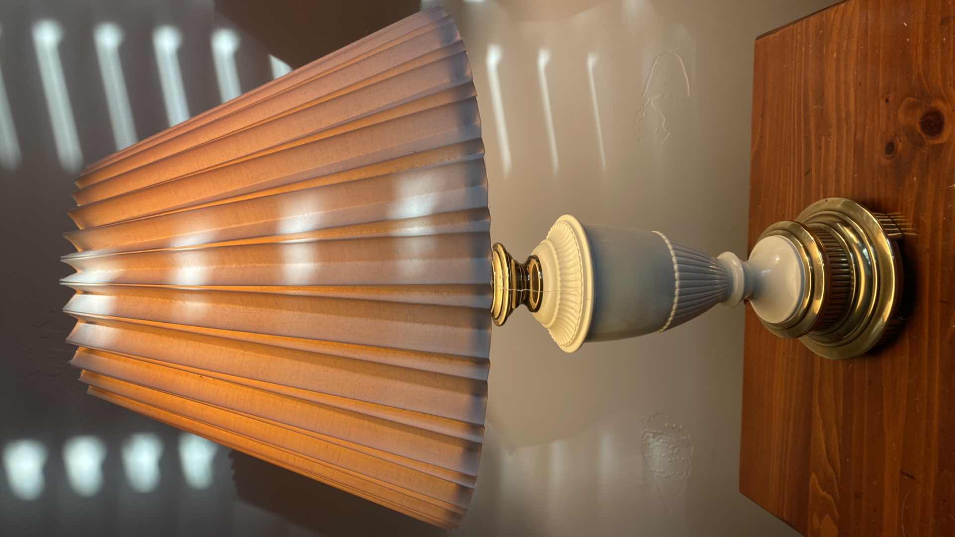 Photo 1 of MID CENTURY MODERN BRASS AND GLASS TABLE LAMPS H 31”