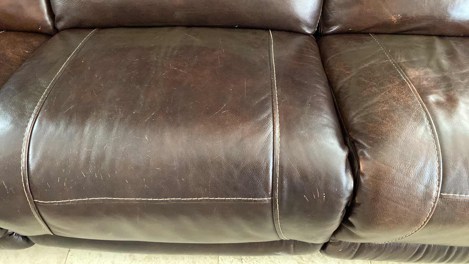 Photo 1 of BONDED LEATHER POWER RECLINER SECTIONAL 115“ x 144”