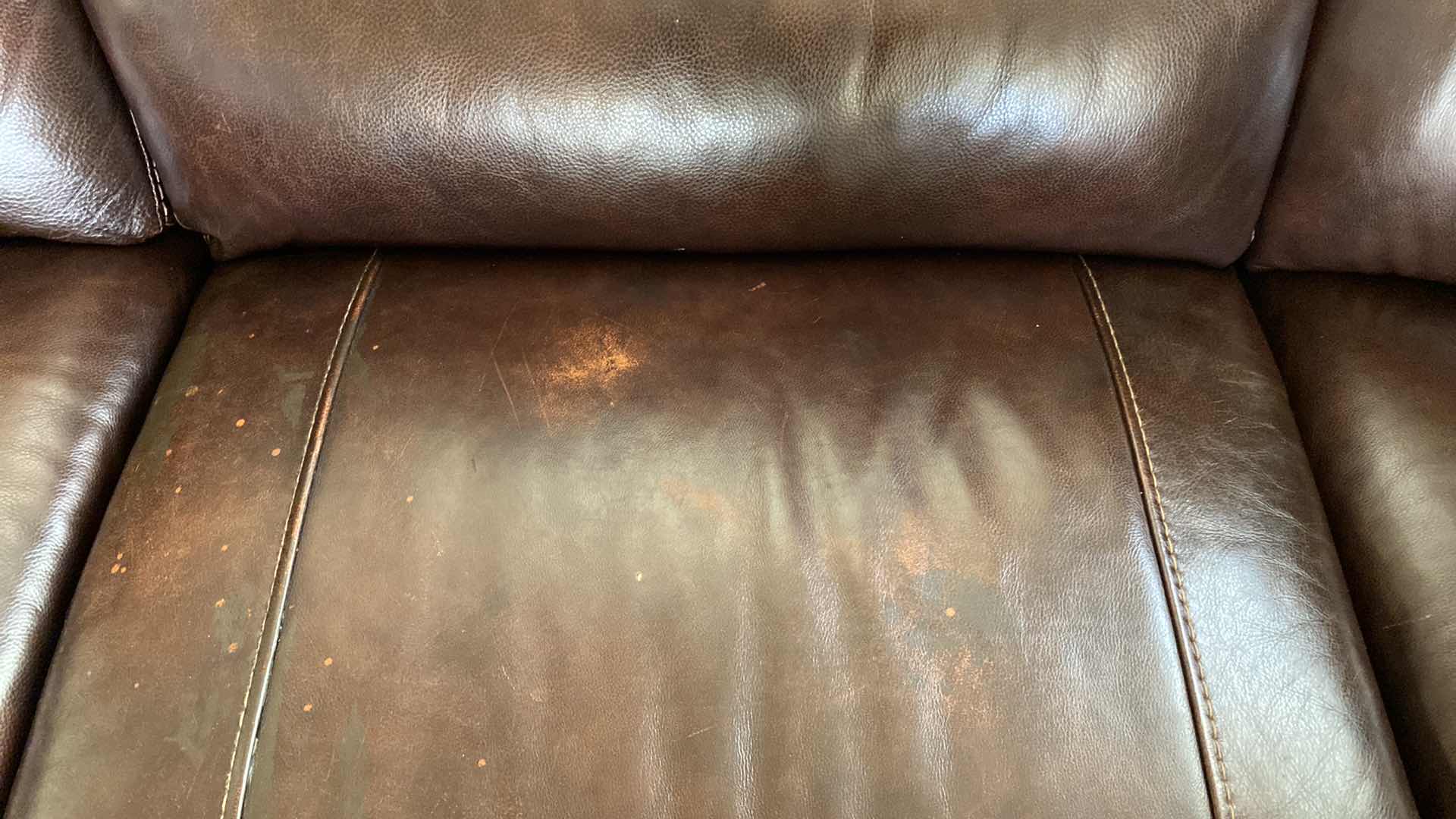 Photo 1 of BONDED LEATHER POWER RECLINER SECTIONAL 115“ x 144”