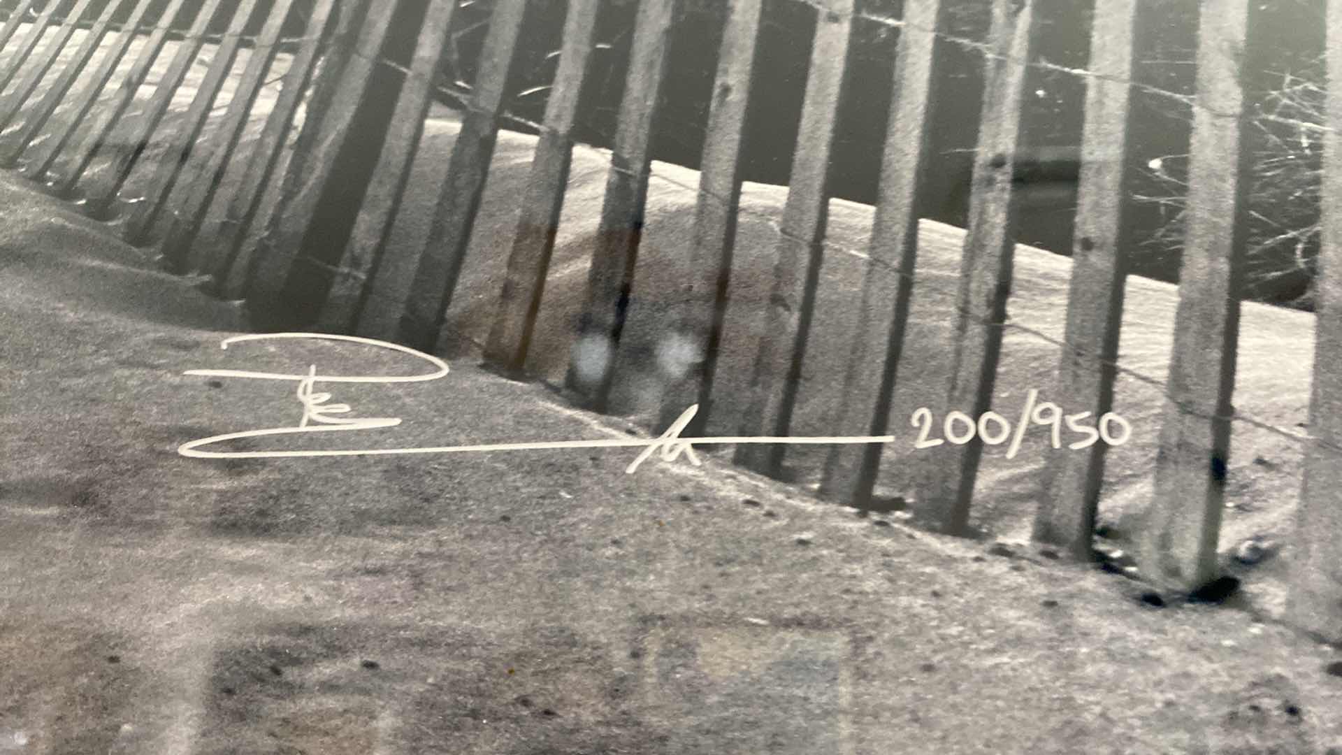 Photo 1 of GALLERY FRAMED SIGNED PETER LIK BLACK/WHITE BEACH SCENE 200/950 ARTWORK 56” x 29” including frame, coa not available