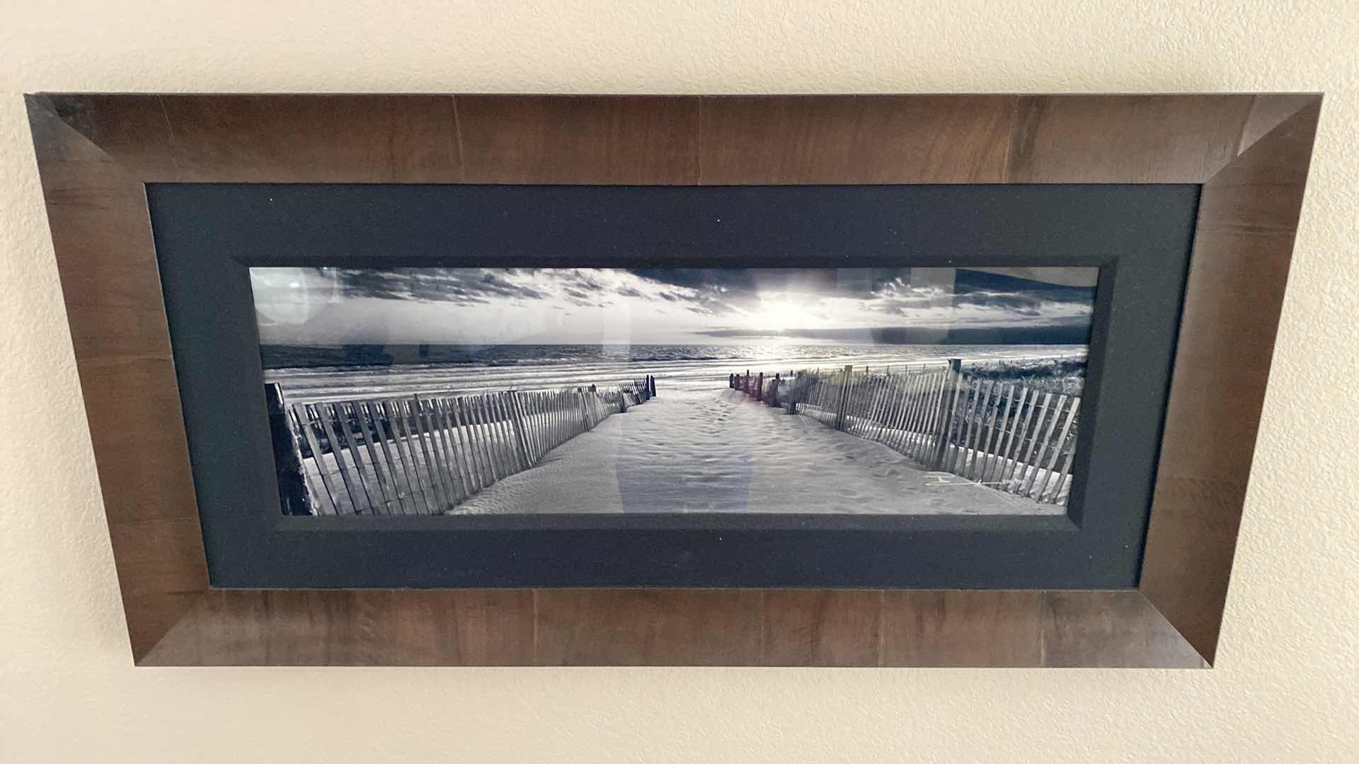 Photo 1 of GALLERY FRAMED SIGNED PETER LIK BLACK/WHITE BEACH SCENE 200/950 ARTWORK 56” x 29” including frame, coa not available