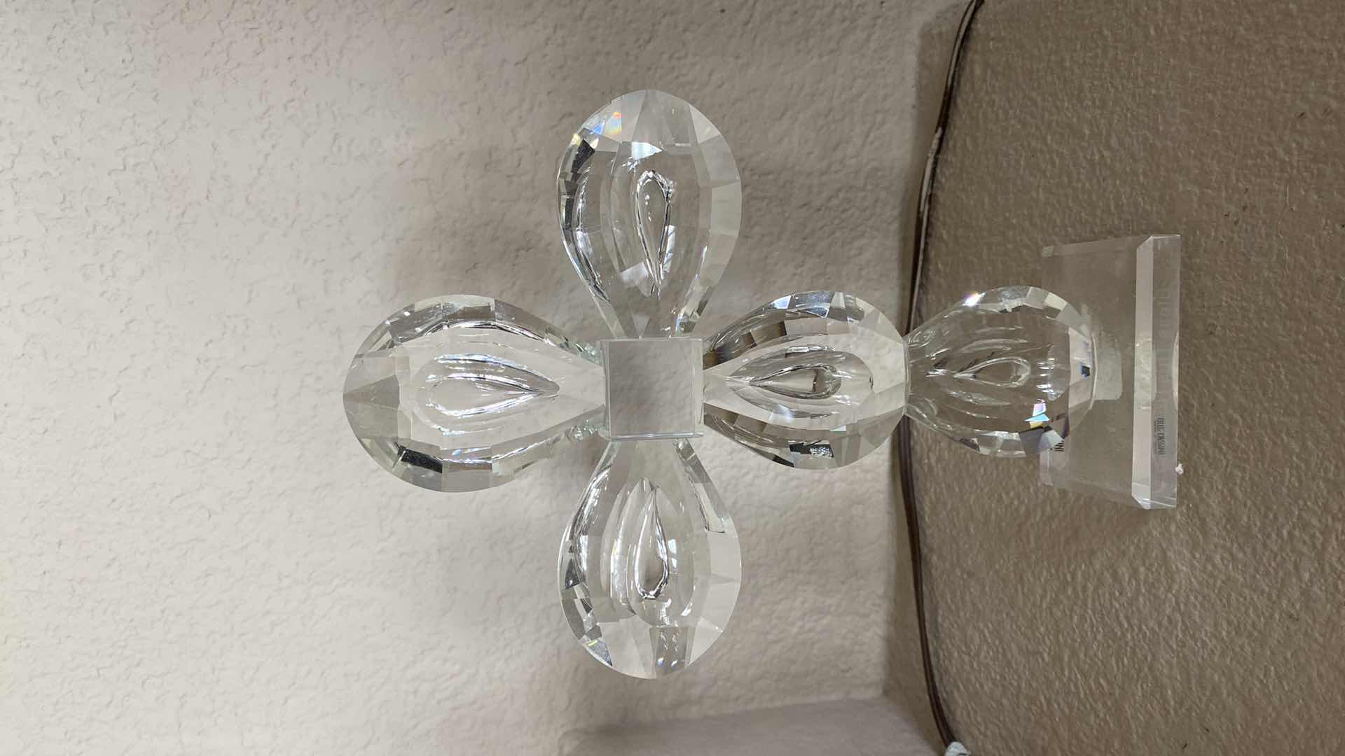 Photo 1 of CRYSTAL CANDLE HOLDERS AND CROSS TALLEST 16”