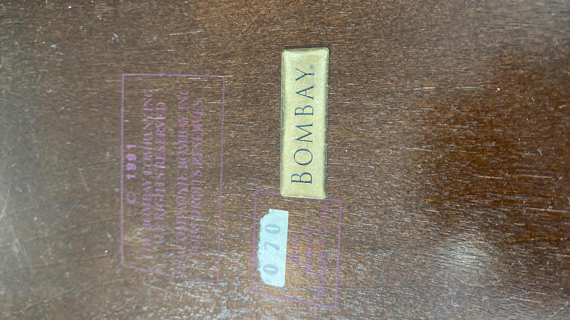 Photo 1 of BOMBAY COMPANY WOOD BOX 14” x 11 1/2” H 3 1/2”