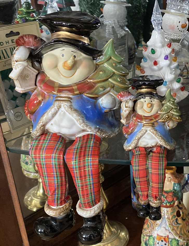 Photo 1 of SHELF OF CHRISTMAS TREES AND DECOR