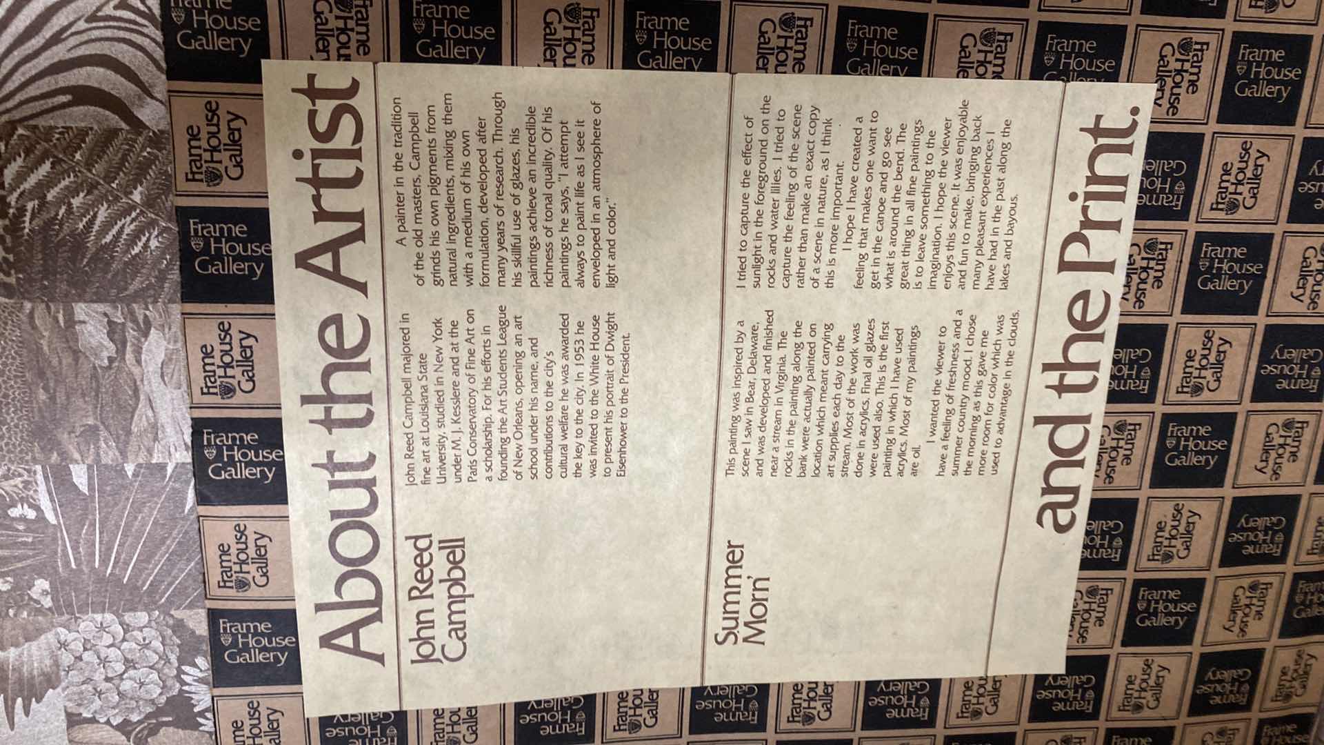 Photo 1 of FRAMED JOHN REED CAMPBELL “SUMMER MORN” SIGN AND NUMBERED 795/800 ARTWORK 29” x 34 1/2” including frame