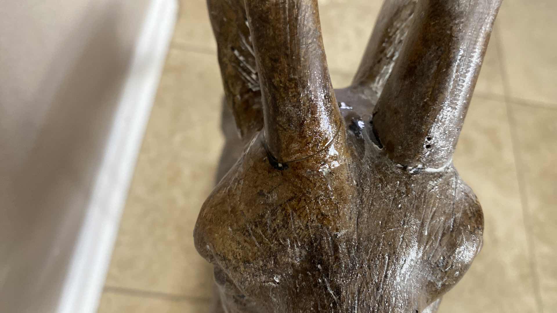 Photo 1 of RESIN DEER ON STAND - GLUED AT ANTLERS 22” x 28”