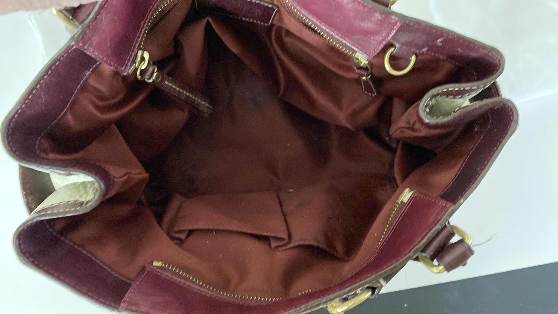 Photo 8 of COACH HAMPTON HANDBAG 15” - SHOWS WEAR