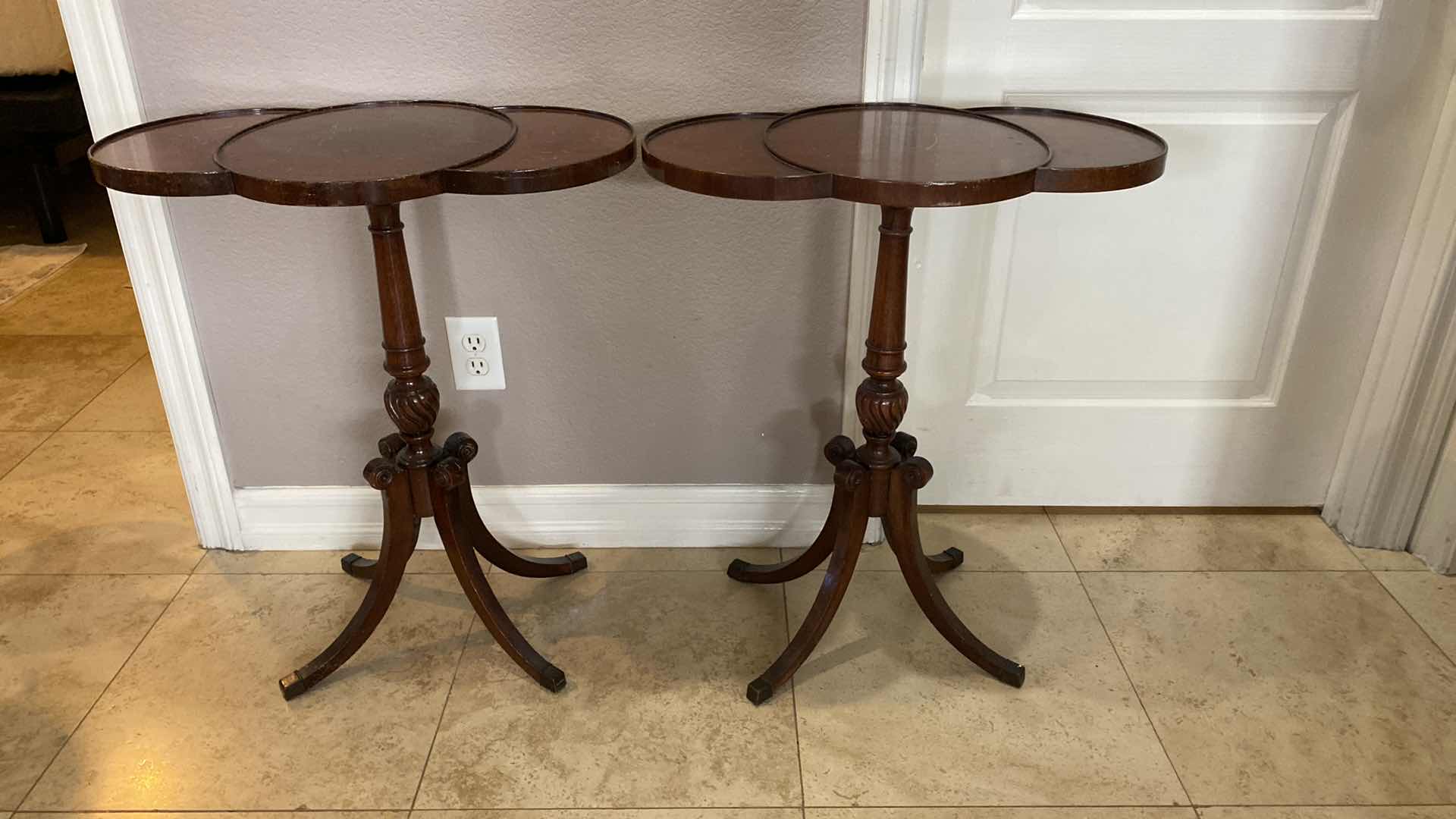 Photo 1 of PAIR OF ANTIQUE TABLES 24” x 15” H 28”