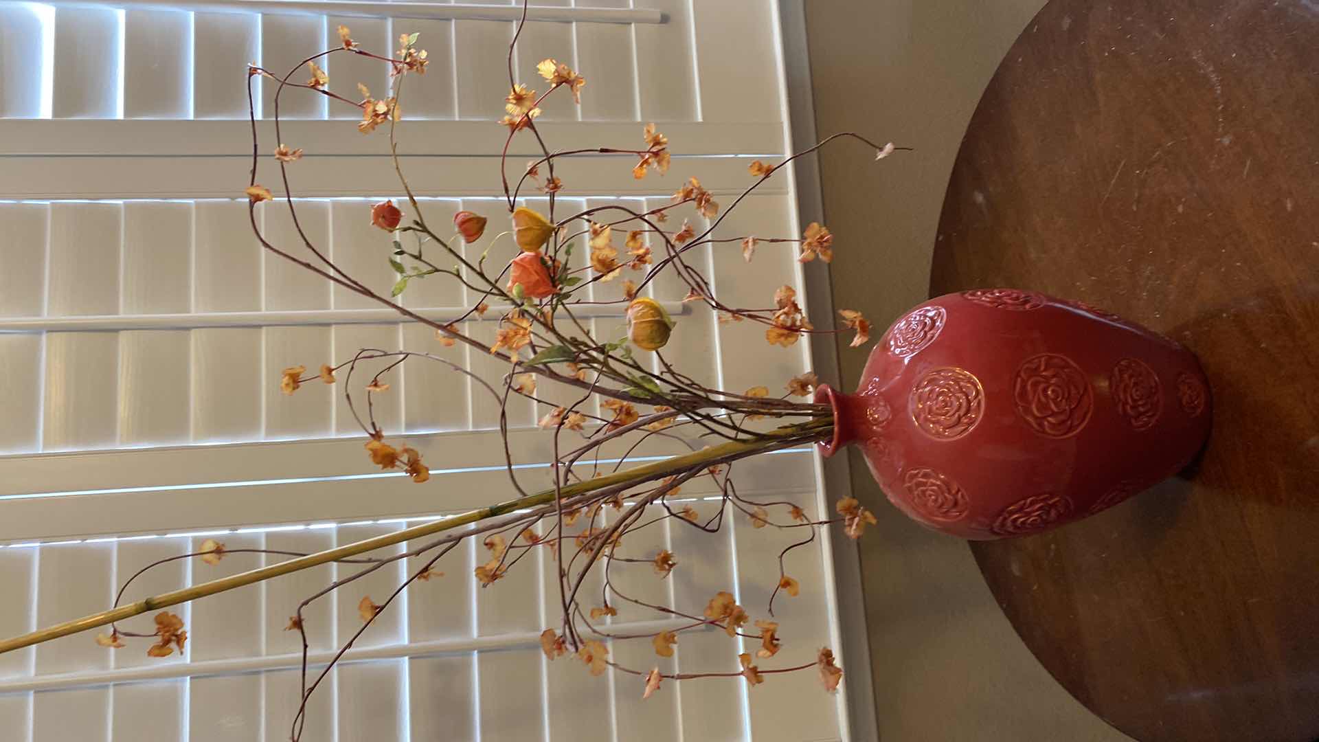 Photo 1 of ASIAN INSPIRED VASE H 12” WITH FAUX FLOWERS