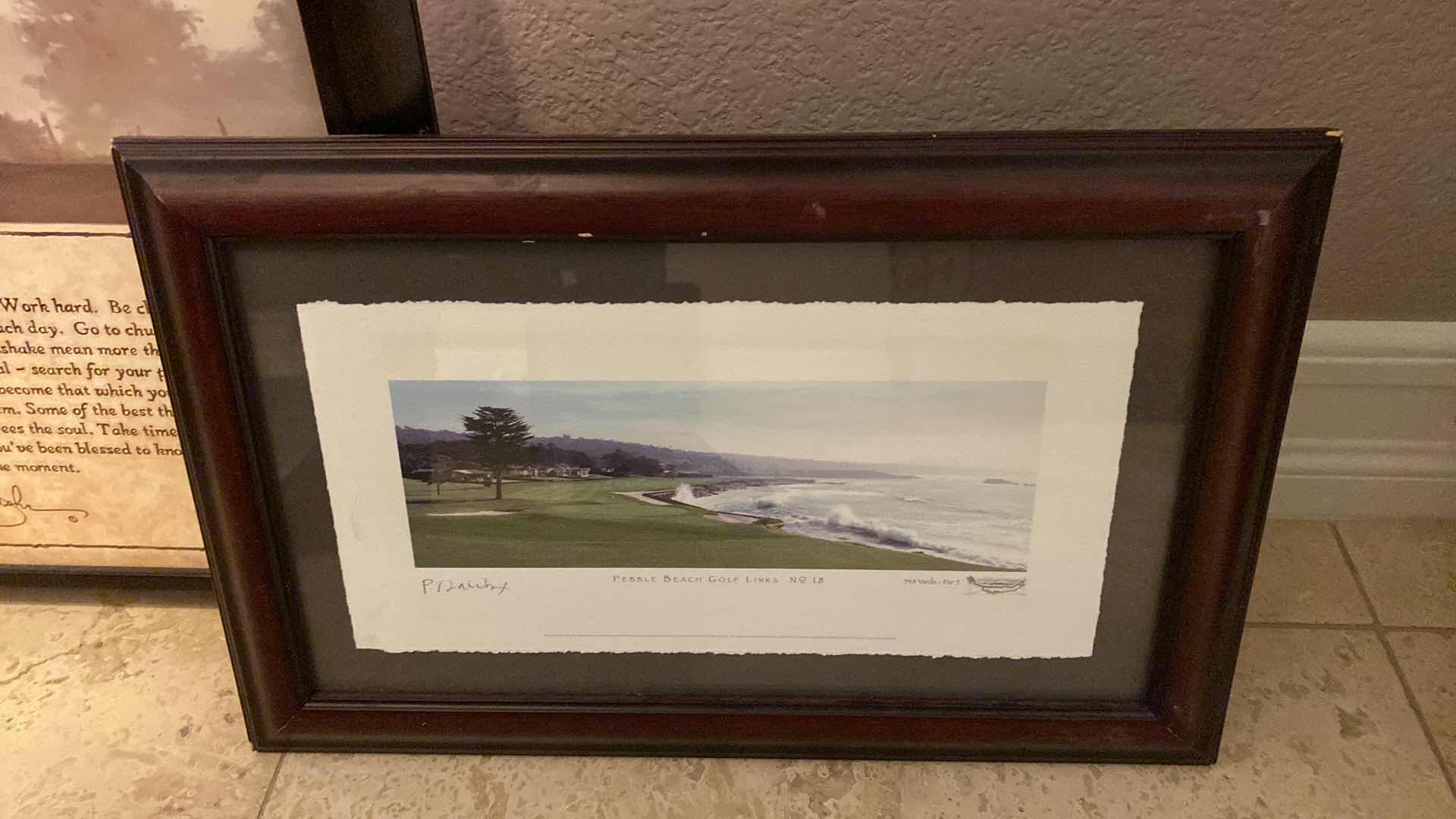 Photo 1 of FRAMED LIVING LIFE ARTWORK 18” x 22” AND PEBBLE BEACH ARTWORK 15“ x 10“ AND MORE