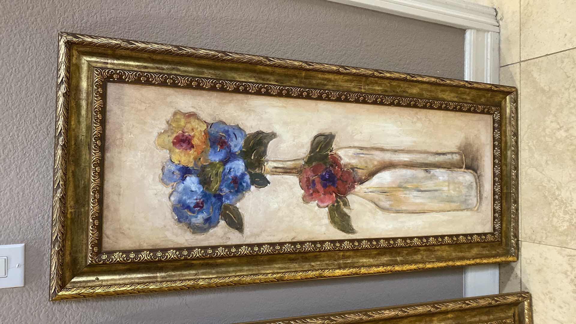 Photo 1 of PAIR OF FRAMED FLORAL ARTWORK 18” x 42”