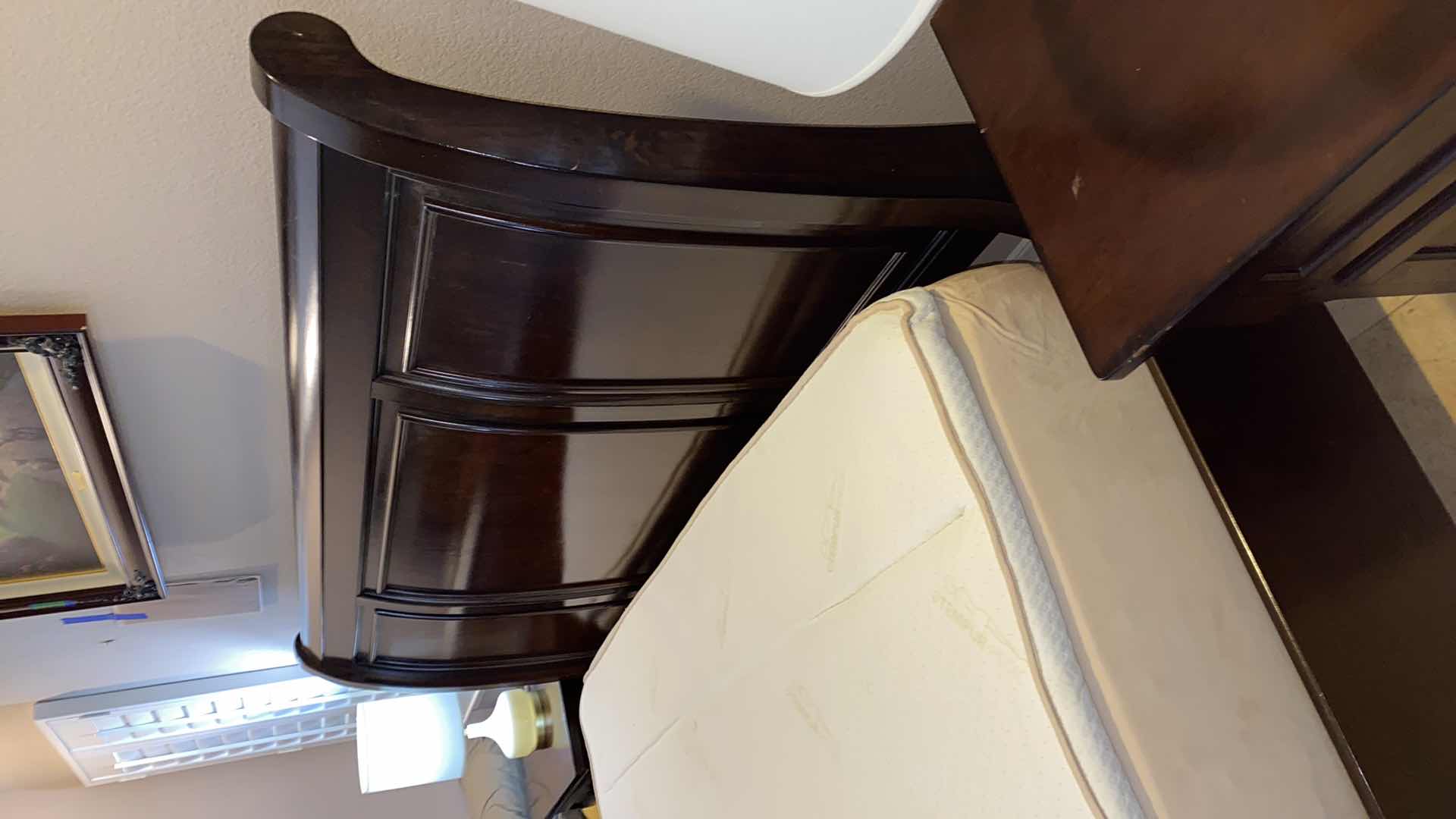 View 7 of KING/CAL KING SLEIGH-BED WITH 2 STORAGE DRAWERS 81 1/2” x 94” H 57” AND 2 NIGHT STANDS 29” x 18” H 30” (LAMPS AND MATTRESS SOLD SEPARATELY)