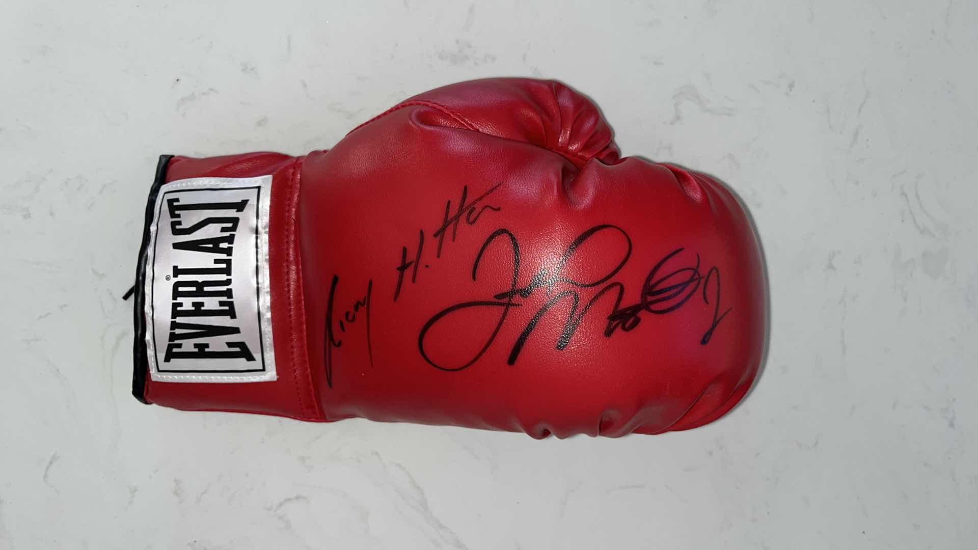 Photo 1 of RICKY HATTON AND FLOYD MAYWEATHER Jr. AUTOGRAPHED GLOVE