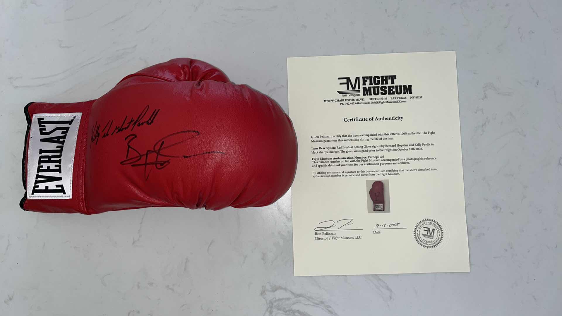 Photo 1 of HOPKINS PAVLIK AUTOGRAPHED GLOVE