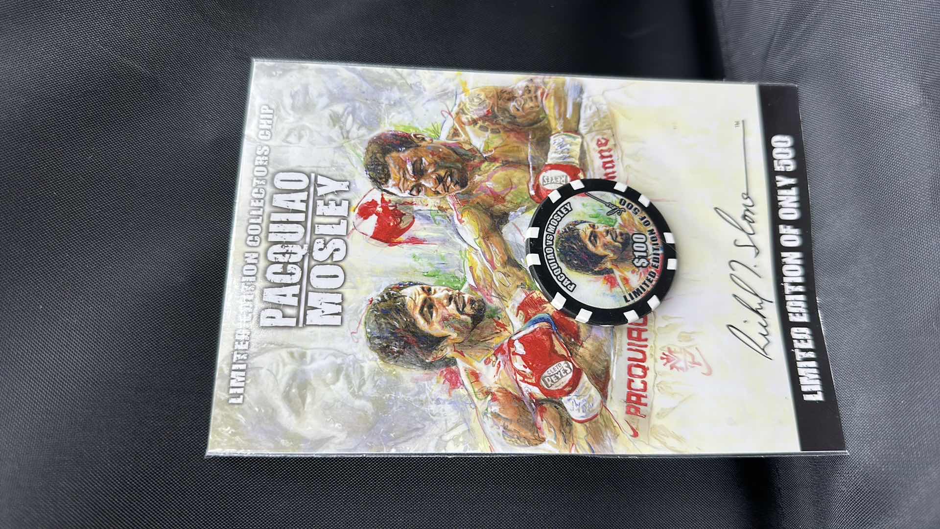 View 1 of PACQUIAO VS MOSLEY LIMITED EDITION $100 COLLECTORS COIN NUMBERED 269/500