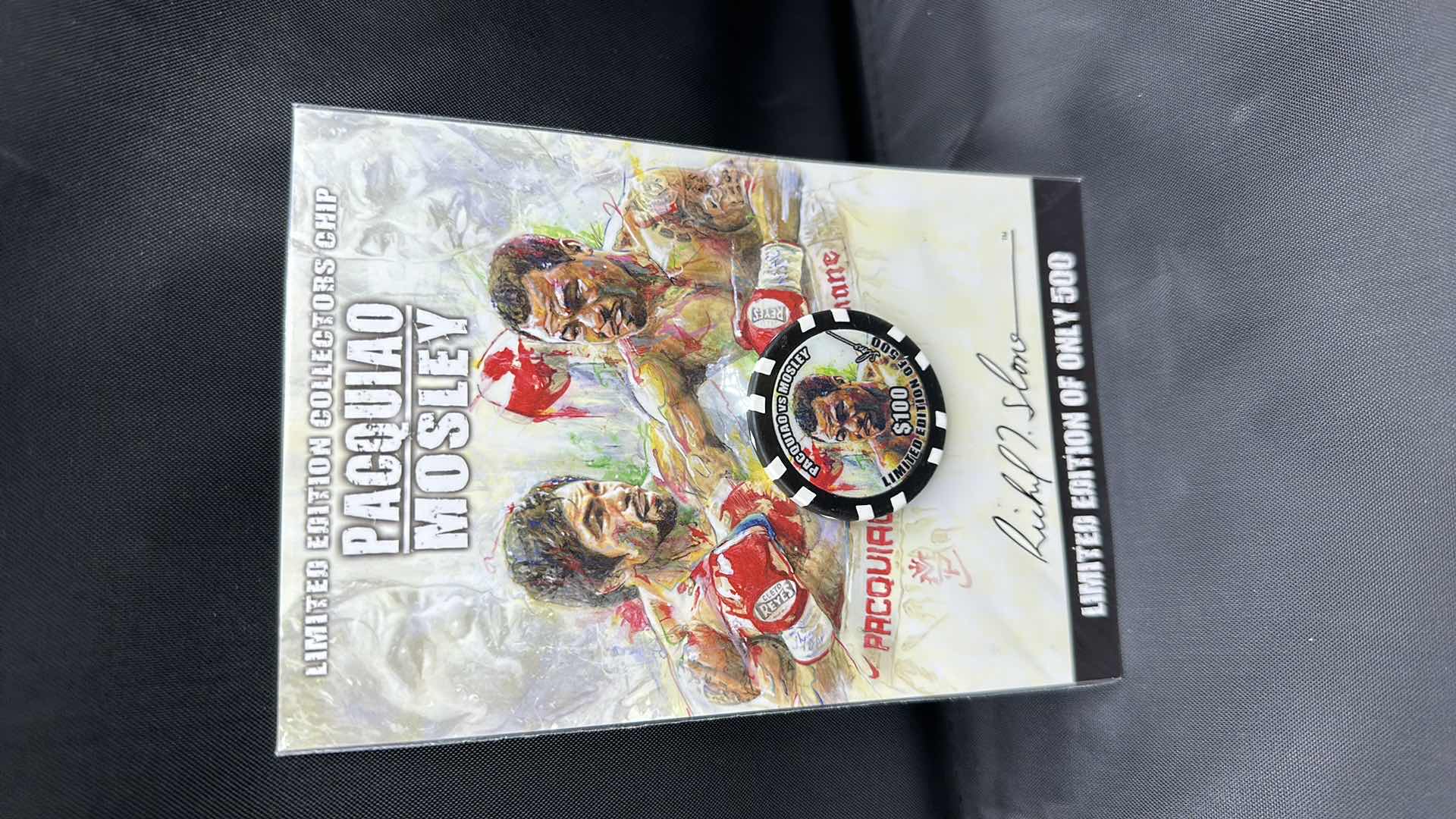 View 1 of PACQUIAO VS MOSLEY LIMITED EDITION $100 COLLECTORS COIN NUMBERED 350/500