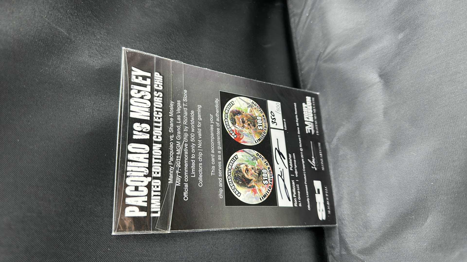 View 2 of PACQUIAO VS MOSLEY LIMITED EDITION $100 COLLECTORS COIN NUMBERED 350/500