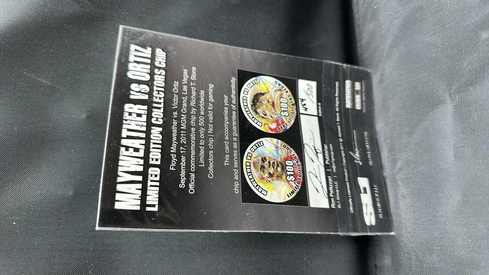 View 2 of MAYWEATHER VS ORTIZ LIMITED EDITION $100 COLLECTORS COIN NUMBERED 454/500