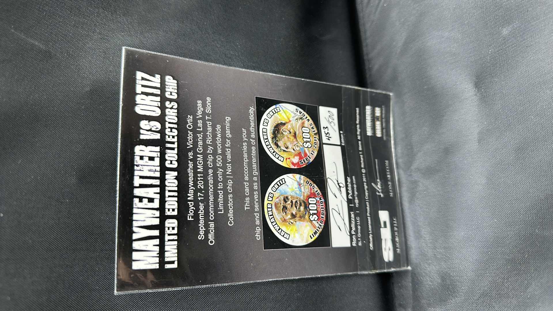 View 2 of MAYWEATHER VS ORTIZ LIMITED EDITION $100 COLLECTORS COIN NUMBERED 453/500