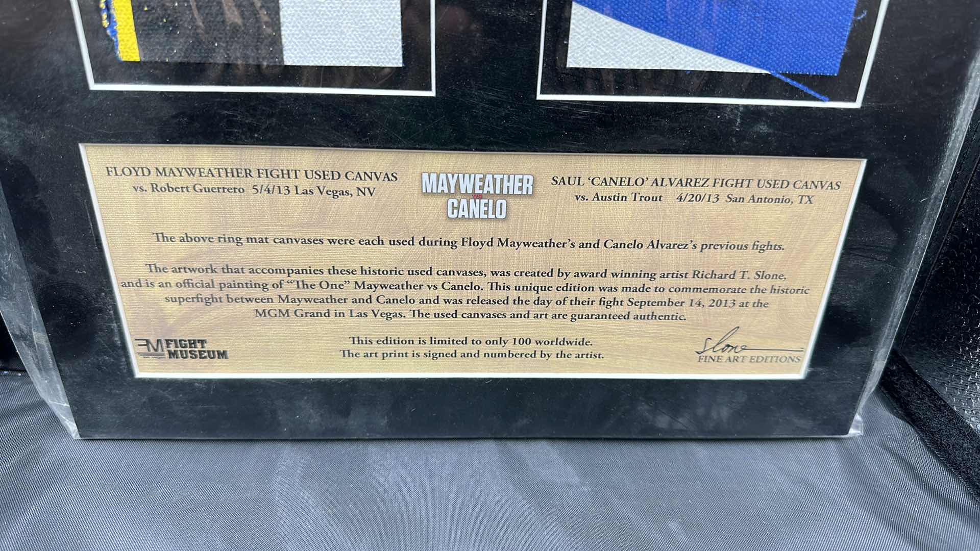 Photo 1 of MAYWEATHER VS CANELO ALVAREZ LIMITED EDITION ART NUMBERED 89/100