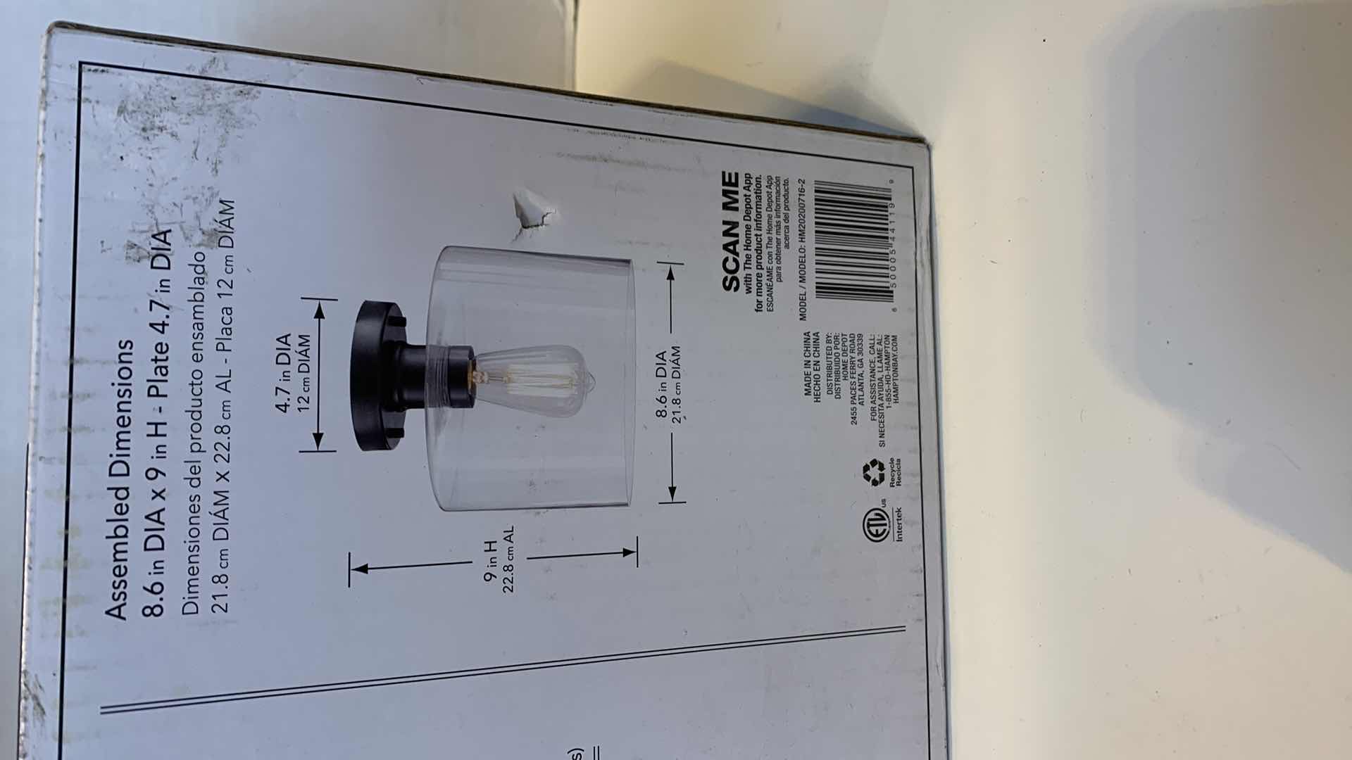 Photo 1 of HAMPTON BAY WESTBROOK 9 IN 1 LIGHT SEMI-FLUSH MOUNT MATTE BLACK 1005 962 966