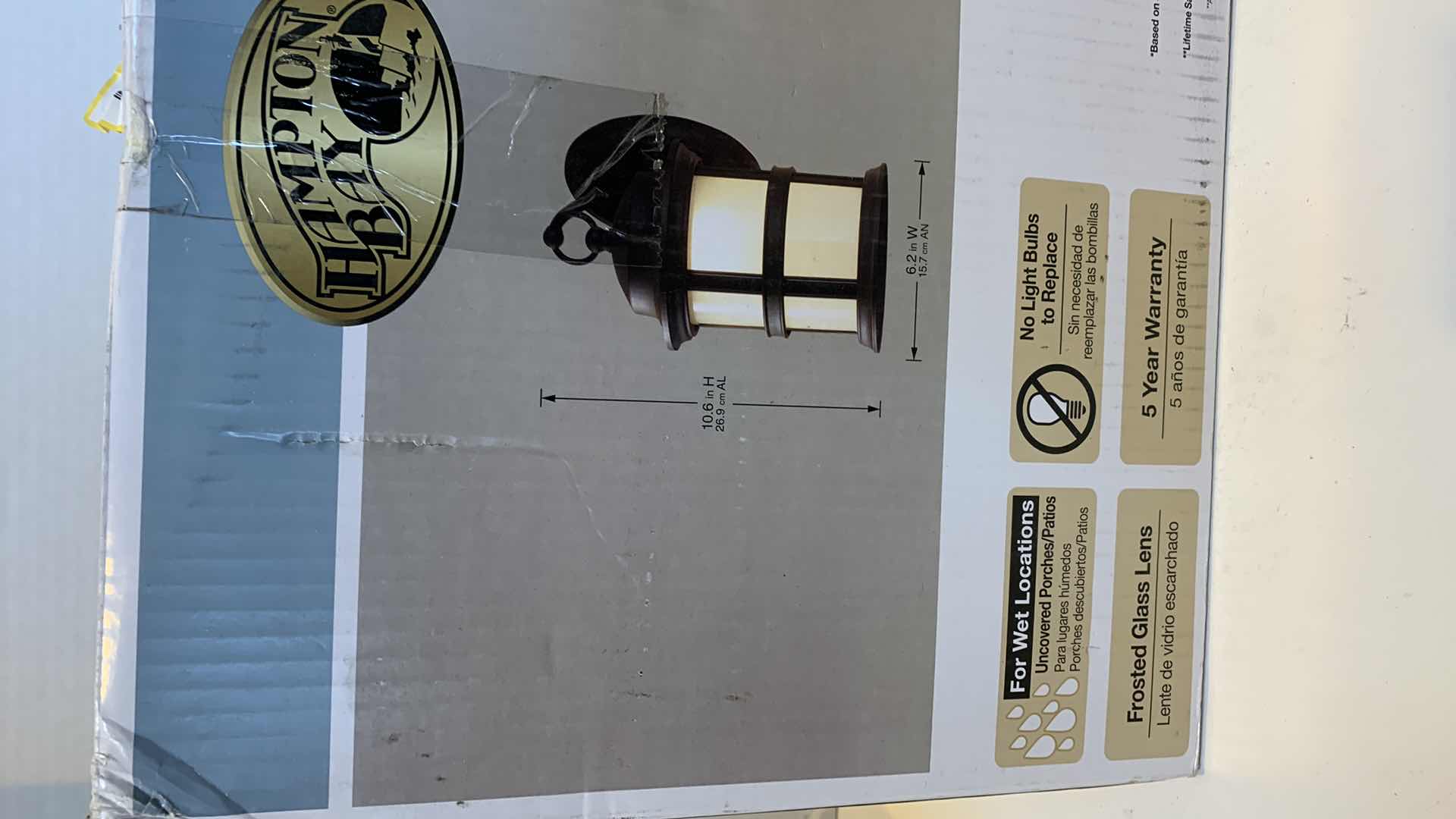 Photo 1 of HAMPTON BAY 2 PACK EXTERIOR LED WALL LANTERN BRONZE FINISH 1001 606 561