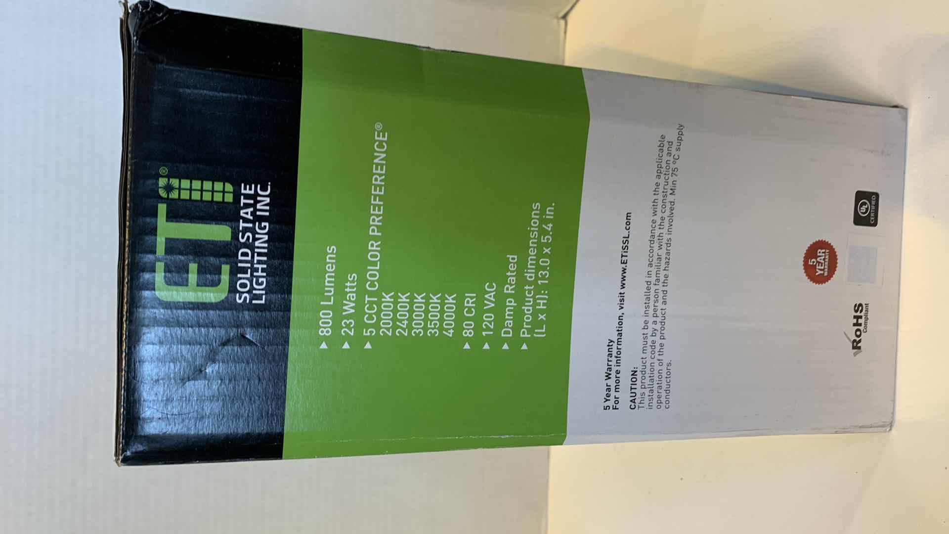 Photo 1 of SOLID STATE LIGHTING 13” LED ROUND VINTAGE 5 COLOR PREFERENCE FLUSHMOUNT LIGHT BLACK FINISH 5656121