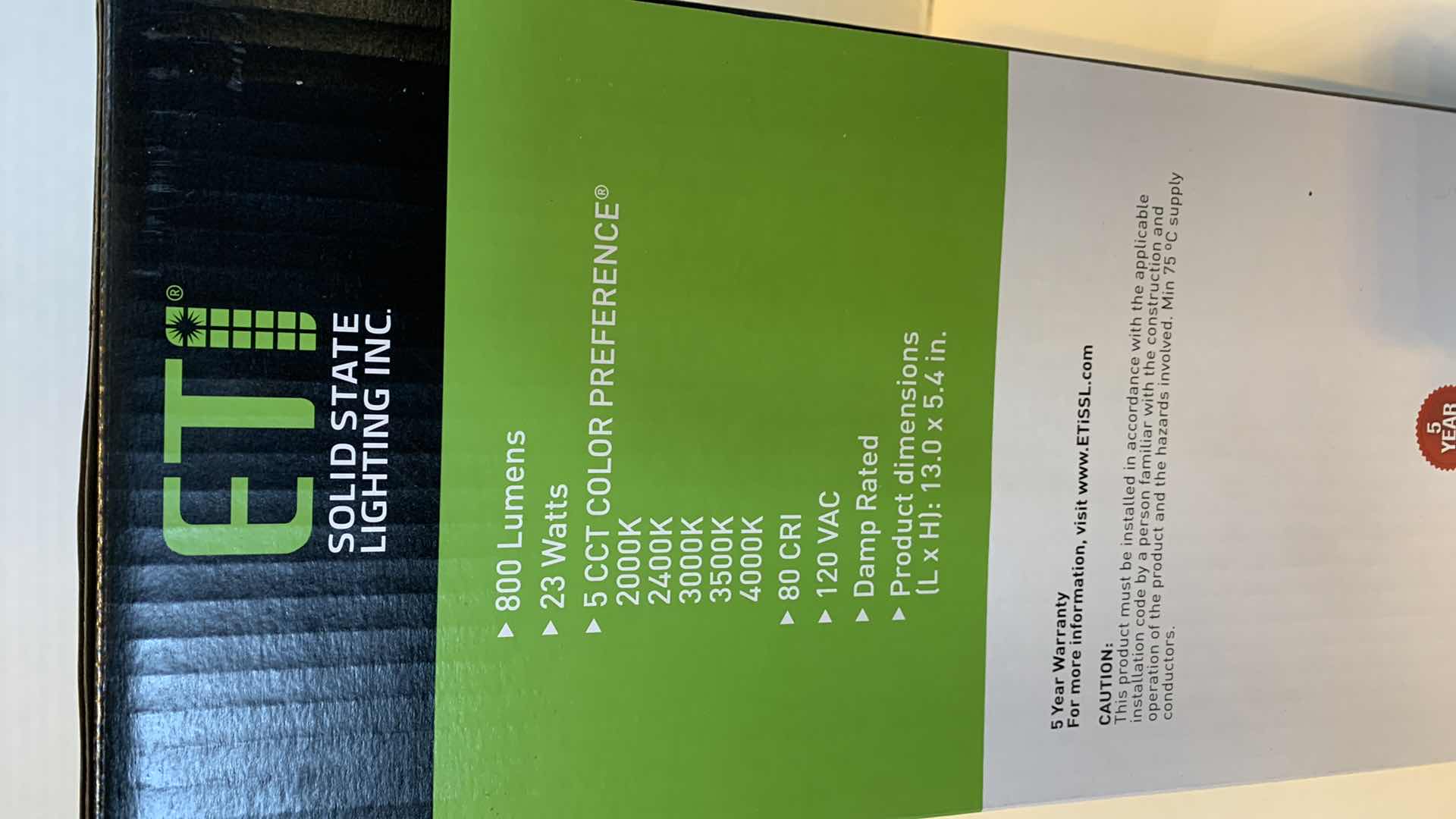 Photo 1 of SOLID STATE LIGHTING 13” LED ROUND VINTAGE 5 COLOR PREFERENCE FLUSHMOUNT LIGHT BLACK FINISH 5656121