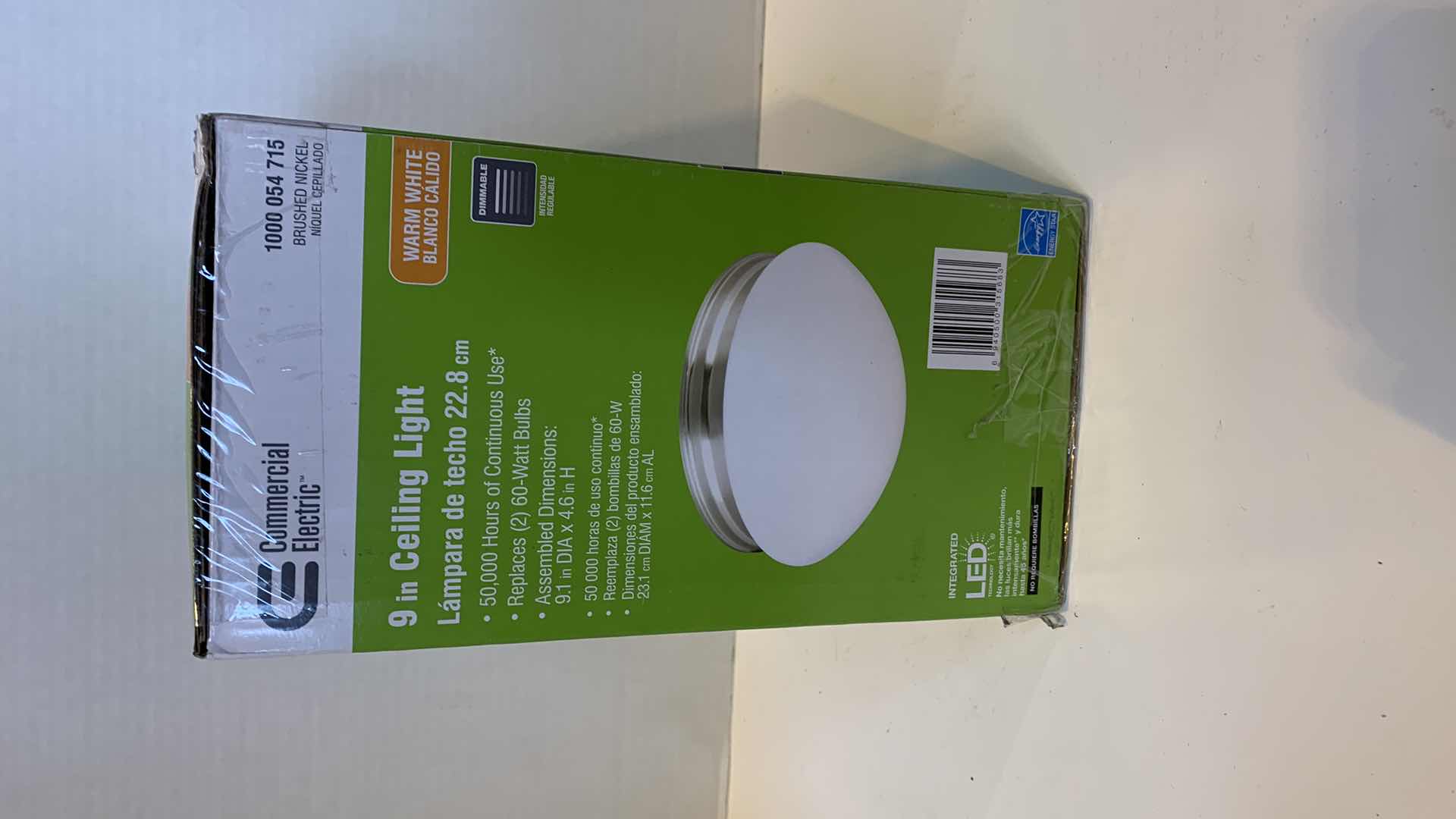 Photo 1 of COMMERCIAL ELECTRIC 9 IN ONE CEILING LIGHT BRUSHED NICKEL 1000 054 715