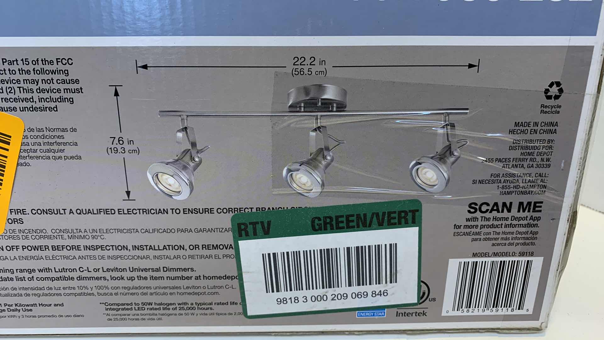 Photo 1 of HAMPTON BAY 3 LIGHT LED DIRECTIONAL TRACK FIXTURE BRUSHED NICKEL 1002 089 232